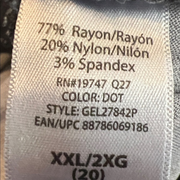 George Black and White Polka Dot Capris, Plus Size XXL - Picture 11 of 11